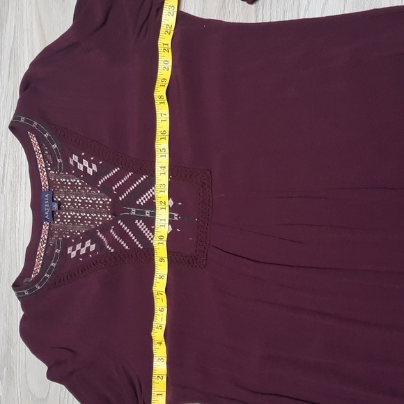 Artesia 3/4 sleeve Wine Goblet Boho Dress size large - Picture 7 of 9